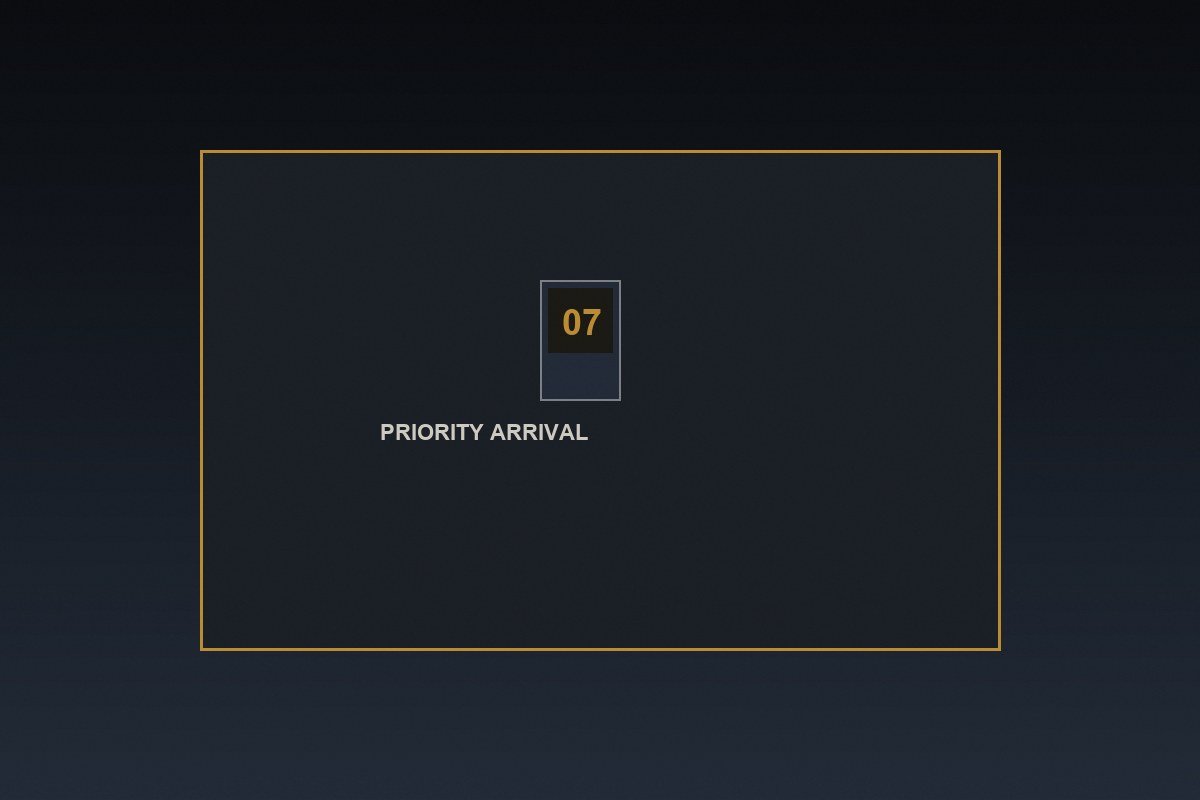 Priority arrival outcome for exhibition space design